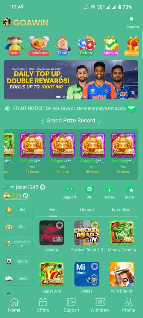 goawinn app download link